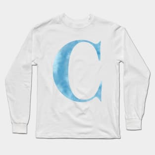 Clouds Blue Sky Initial Letter C Long Sleeve T-Shirt